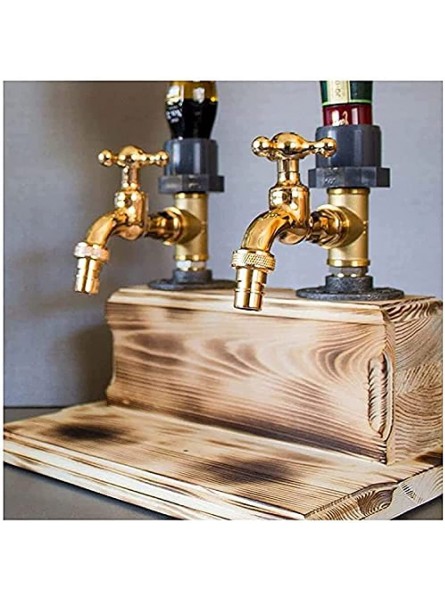 Beer Dispenser Beer Keg Whiskey Wood Dispenser Faucet Shape For Party Dinners Bars Stations Beer Taps,Double,Luxurious - HBFTA3QD