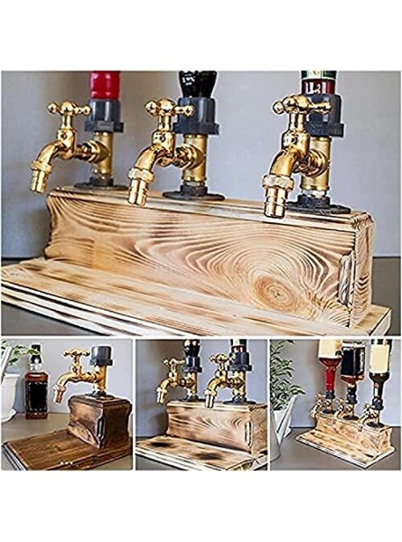 Beer Dispenser Beer Keg Whiskey Wood Dispenser Faucet Shape For Party Dinners Bars Stations Beer Taps,Double,Luxurious - HBFTA3QD