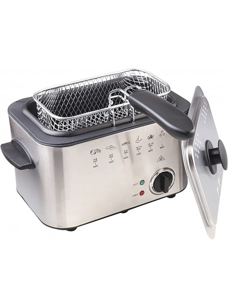 XUETAO 1.5L Deep Fat Fryer with Viewing Window Stainless Steel Deep Fryer Safety Cut Out Non-Slip Easy Clean and Adjustable Temperature Control 1200W Silver - XFGFOEOY