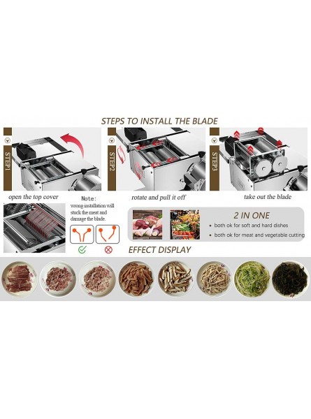 Automatic Meat Slicer Electric Deli Food Slicer,Commercial Meat Slicer,Electric Stainless Steel Vegetable Cutter Cutting Machine,Home Cooking Kit for Vegetables,Fruits,Meat 170r min,850W,350lb h - ZADS9KGI