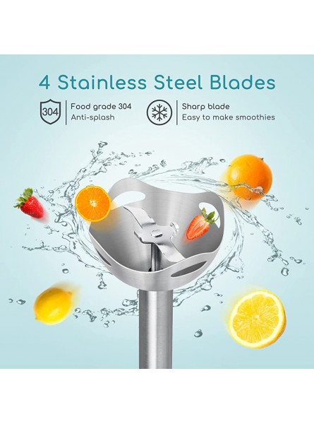 Aigostar 1000W Hand Blender 3 in 1 Stick Blender with 6-Speed Turbo Button Egg Whisk Chopper and Beaker for Smoothies Soups Sauces Baby Food Stainless Steel Buckle 30XQC - BCCS5F8J