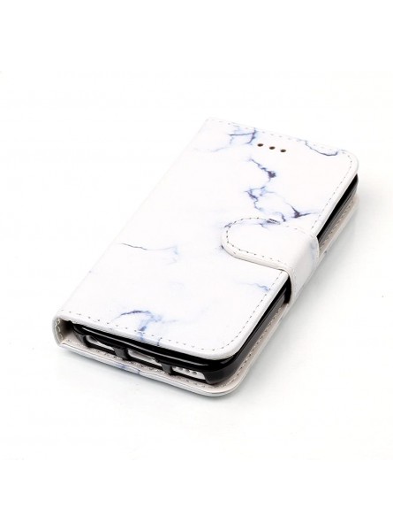 iPhone 5C Case PHEZEN iPhone 5C Wallet Case White Marble Creative Design PU Leather Flip Cover Stand Folio Protective Cover Case with Card Slot for iPhone 5C White Marble - MHPIUXJV