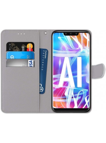 Miagon Full Body Case for Huawei Mate 20 Lite,Colorful Pattern Design PU Leather Flip Wallet Case Cover with Magnetic Closure Stand Card Slot,Helmet - UKOXMAAK