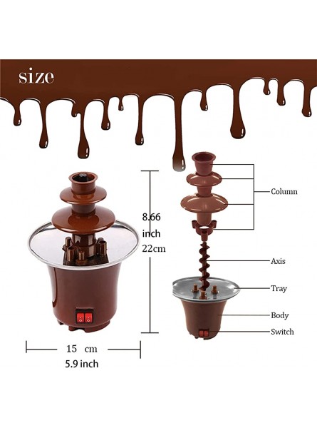HNJDRKTSO 3 Tier Electric Chocolate Fondue Fountain Machine,1.5 Pound Capacity-Easy To Assemble,Perfect for Chocolate Melting,Cheese,BBQ Sauce,Ranch,Liqueuers,Party And Family Gathering,3 tier - GJHPH42J