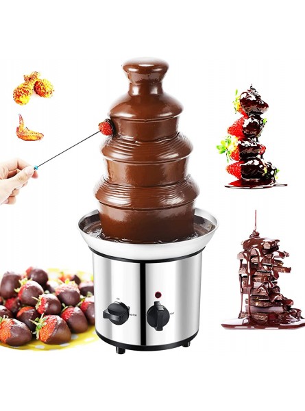 HNJDRKTSO Chocolate Fountain 4 Tier Hot Chocolate Fondue Fountain Machine Stainless Steel 18Inch Melting Tower 3Lbs Capacity for Chocolate Candy,Cheese,Baby Shower,Birthday Celebration,4 tiers - NYVFTAVE
