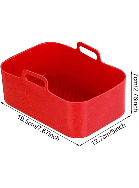 Air Fryer Silicone Pot Square Silicone Air Fryer Basket for Ninja DZ201 Foodi 8QT Reusable Square Heat Resistant Bowl Silicone Bakeware Silicone Non-Stick Basket for Air Fryer Oven and Microwave - KIOWVA0R