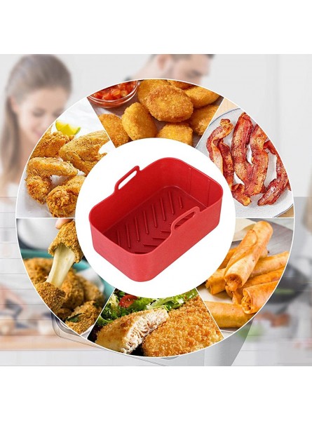 Air Fryer Silicone Pot Square Silicone Air Fryer Basket for Ninja DZ201 Foodi 8QT Reusable Square Heat Resistant Bowl Silicone Bakeware Silicone Non-Stick Basket for Air Fryer Oven and Microwave - KIOWVA0R