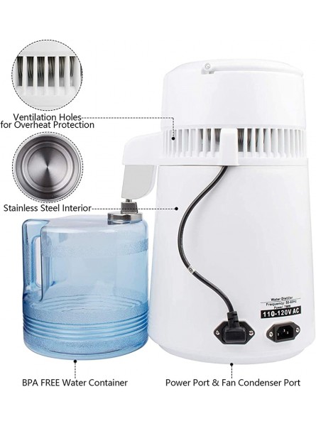 JIXIN 750W Water Purifier To Make Clean Water Water Distiller Pure Water Distilling Machine 4 Liter 1.05 Gallon Distilled Water Making Machine - NNZP909M